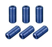 sourcing map Shoelace Locks Buckle, 8 x 18mm Aluminum Elastic No Tie Shoe lace Turnbuckle, Glossy Dark Blue 6 Pcs