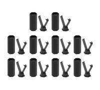 sourcing map Shoelace Tips, 10Pcs Alloy Shoelace Head, Hexagon Cylindrical Tip Cords End Metal Replacement for Shoestring (Black)