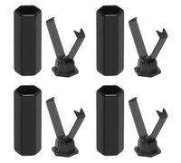sourcing map Shoelace Tips, 4Pcs Alloy Shoelace Head, Hexagon Cylindrical Tip Cords End Metal Replacement for Shoestring (Black)