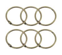 sourcing map Shower Curtain Ring 6pcs 1.5" Loose Leaf Binder Rings Bronze | Carbon Steel Round Snap Shower Curtain Hooks,for Shower Curtain Rods