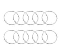 sourcing map Shower Curtain Rings,12pcs - Carbon Steel Round Snap Shower Curtain Hooks, 3 Inch Loose Leaf Binder Rings for Shower Curtain Rods (Silver)