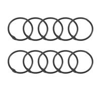 sourcing map Shower Curtain Rings,15pcs - Carbon Steel Round Snap Shower Curtain Hooks, 1.5 Inch Loose Leaf Binder Rings for Shower Curtain Rods (Black)
