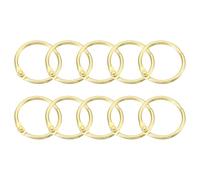 sourcing map Shower Curtain Rings,15pcs - Carbon Steel Round Snap Shower Curtain Hooks, 1 Inch Loose Leaf Binder Rings for Shower Curtain Rods (Gold)