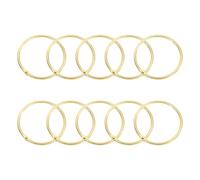 sourcing map Shower Curtain Rings,15pcs - Carbon Steel Round Snap Shower Curtain Hooks, 2 Inch Loose Leaf Binder Rings for Shower Curtain Rods (Gold)