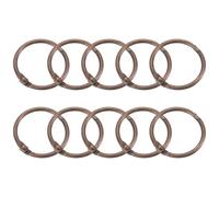 sourcing map Shower Curtain Rings,20pcs - Carbon Steel Round Snap Shower Curtain Hooks, 1 Inch Loose Leaf Binder Rings for Shower Curtain Rods (Copper)