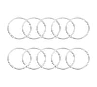 sourcing map Shower Curtain Rings,20pcs - Carbon Steel Round Snap Shower Curtain Hooks, 2 Inch Loose Leaf Binder Rings for Shower Curtain Rods (Silver)