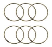 sourcing map Shower Curtain Rings,6pcs - Carbon Steel Round Snap Shower Curtain Hooks, 2.4 Inch Loose Leaf Binder Rings for Shower Curtain Rods (Bronze)