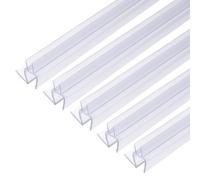 sourcing map Shower Door Bottom Seal, Shower Door Sweep for 3/8" Thick Glass 78.5" Long (15.7" x 5 Pcs), 5 Section Segmented Frameless Glass Door Seal Strip with Double Drip, Clear