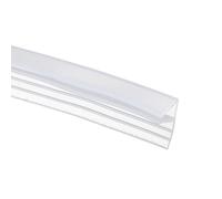 sourcing map Shower Door Side Seal, F-Type Shower Door Sweep for 1/4" Glass 197" Long Silicone Frameless Glass Seal Strip, Stop Leak and Create A Water Barrier for Bathroom Office, Clear