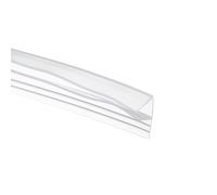 sourcing map Shower Door Side Seal, F-Type Shower Door Sweep for 3/8" Glass 197" Long Silicone Frameless Glass Seal Strip, Stop Leak and Create A Water Barrier for Bathroom Office, Clear