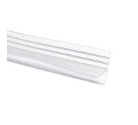 sourcing map Shower Door Side Seal, F-Type Shower Door Sweep for 5/16" Glass 197" Long Silicone Frameless Glass Seal Strip, Stop Leak and Create A Water Barrier for Bathroom Office, Clear