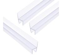 sourcing map Shower Door Side Seal, H-Type Shower Door Sweep for 1/2" Glass 78.5" Long (15.7" x 5 Pcs), 3 Section Segmented Frameless Glass Door Seal Strip, Stop Shower Leaks, Clear