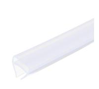 sourcing map Shower Door Side Seal, U-Type Shower Door Sweep for 1/2" Glass 86.5" Long Silicone Frameless Glass Door Seal Strip, Stop Shower Leaks, Clear