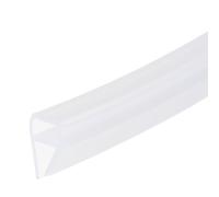 sourcing map Shower Door Side Seal, U-Type Shower Door Sweep for 5/16" Glass 130" Long Silicone Frameless Glass Door Seal Strip, Stop Shower Leaks, Clear