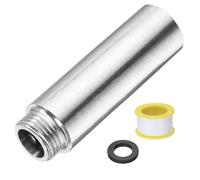 sourcing map Shower Head Extension Arm 110mm Length 201 Stainless Steel Shower Head Extender G1/2 Male to G1/2 Female Thread Straight Pipe Fitting Pipe Extension for Bathroom, Silver Tone