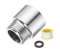 sourcing map Shower Head Extension Arm 20mm Length 201 Stainless Steel Shower Head Extender G1/2 Male to G1/2 Female Thread Straight Pipe Fitting Pipe Extension for Bathroom, Silver Tone