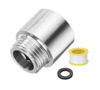 sourcing map Shower Head Extension Arm 30mm Length 304 Stainless Steel Shower Head Extender G1/2 Male to G1/2 Female Thread Straight Pipe Fitting Pipe Extension for Bathroom, Silver Tone