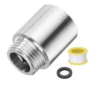 sourcing map Shower Head Extension Arm 50mm Length 304 Stainless Steel Shower Head Extender G1/2 Male to G1/2 Female Thread Straight Pipe Fitting Pipe Extension for Bathroom, Silver Tone