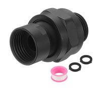sourcing map Shower Head Swivel Adapter Solid Brass Adjustable Shower Arm Extension Connector Universal Shower Component Connector with PTFE Tape and Gasket for Shower System (Black)