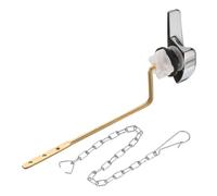 sourcing map Side Mount Universal Toilet Handle Replacement Kit with Chain, Toilet Tank Lever Flush Handle, 113 Silver