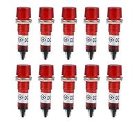 sourcing map Signal Indicator Dash Light DC 24V, LED Bulbs XD10-3 Red, 10mm 2/5" Panel Mount 10Pcs