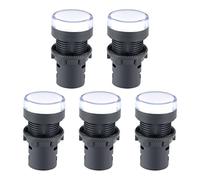 sourcing map Signal Lights AC 220V, White LED, Flush Panel Mount 7/8" 22mm, 5Pcs