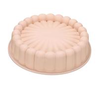 sourcing map Silicone Cake Pans, 10 Inch Round Cake Molds for Baking, Flower Shape Silicone Baking Molds for Cheese Cake, Chocolate Cake, Strawberry Cake Pink