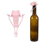 sourcing map Silicone Cowboy Hat Wine Stopper, Reusable Fun Wine Stoppers Airtight Leak-Proof Bottle Plug Novelty Beer Beverage Glass Bottle Stopper for Bar Holiday Party, Pink