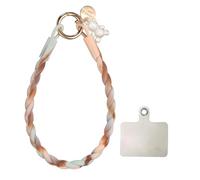 sourcing map Silicone Crystal Lanyard, 33cm(13") Phone Wrist Strap Lanyard Keychain Office Wrist Strap with Clasp and Bear for Women Phone ID Card, Keys Strap (Brown Gradient)