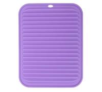 sourcing map Silicone Dish Drying Mat, 9" x 12" Silicone Trivets for Hot Pots and Pans Dish Drainer Mat Heat Resistant Non-slip Dish Drying Pad for Kitchen Counters, Purple