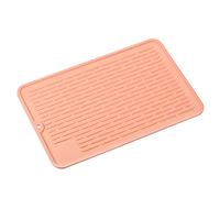 sourcing map Silicone Dish Drying Mat Set, 11.8" x 7.9" Dish Drain Pad Heat Resistant Suitable for Kitchen Counter, Fridge, Drawer-Pink
