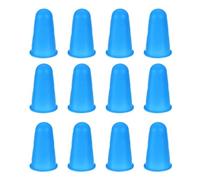 sourcing map Silicone Finger Protectors, Anti-Slip Finger Cover, Finger Tips for Sewing, Sorting Paper, Blue, Large Size, 12 Pcs