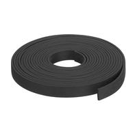 sourcing map Silicone Foam Seal Strip, 0.12" x 0.6" x 16.4 Ft Square Solid Weather Stripping Sponge Rubber Bar for Door Window DIY Gasket Automotive, Black