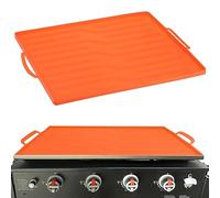 sourcing map Silicone Griddle Mat, 36" Griddle Grill Mat Cover with Handle, Protect Your Grill from Dust, Debris and Rust, Orange