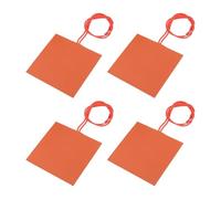 sourcing map Silicone Heating Pad, 12V 30W Heater Film Flexible Heating Plate 100mmx100mm Heater Mat for Constant Temperature, Pack of 4