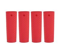 sourcing map Silicone Hot Handle Holder, 4Pcs Pot Handle Sleeve Heat Resistant Non-Slip Rubber Pot Handle Sleeve for Frying Pans, Griddles Sleeve Grip Handle Cover, Cookware Handles, Red