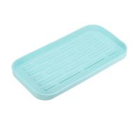 sourcing map Silicone Kitchen Sink Organizer Tray, Silicone Soap Dispenser Tray(Light Blue)