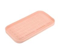 sourcing map Silicone Kitchen Sink Organizer Tray, Silicone Soap Dispenser Tray Soap(Pink)