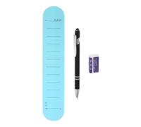 sourcing map Silicone Memo Wrist Band 9.37" x 1.8" 20cm 8 Inch Writable Wearable Slap Bracelets Line Wristbands with Rolling Ball Gel Ink Pen and Eraser for Daily Life, Blue