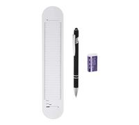 sourcing map Silicone Memo Wrist Band 9.37" x 1.8" 20cm 8 Inch Writable Wearable Slap Bracelets Point Line Wristbands with Rolling Ball Gel Ink Pen and Eraser for Daily Life, White