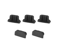 sourcing map Silicone Micro USB Anti-Dust Stopper Cap Cover Black 5pcs