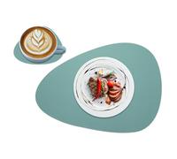 sourcing map Silicone Placemats and Coasters, Non-Slip Waterproof Countertop Protectors, Teardrop Shape Heat Resistant Table Mats for Indoor and Outdoor Use, Blue (5 +17.7 Inch)