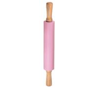 sourcing map Silicone Rolling Pins for Baking 17 Inch Wooden Handle | Non Stick Rolling Pin Small Roller Play Dough Rolling Pins for Dough Pizza Pastry Fondant Kitchen Baking, Pink