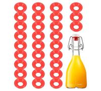sourcing map Silicone Rubber Gaskets Washer, 30 Pcs Leak-proof Seal Gasket Replacements for Swing Flip Bottle Hat Shaped Swing Top Washers Home Brew Beer Soda Bottle Sealing