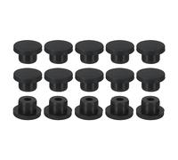 sourcing map Silicone Rubber Hole Plug Soft Flexible Stopper for 14-15mm Hole Black 15 Pieces