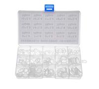 sourcing map Silicone Rubber O-Ring Assortment Kit 225 Pieces 15 Sizes Metric VMQ Sealing Gasket Set, White