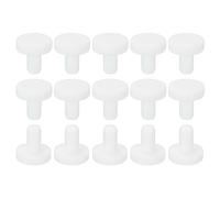 sourcing map Silicone Rubber Solid Plug Soft Flexible Stopper for 3.5-4mm Hole White 15 Pieces
