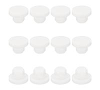 sourcing map Silicone Rubber Solid Plug Soft Flexible Stoppers for 12-13mm Hole White 12 Pieces