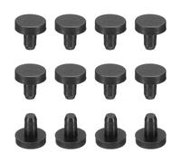 sourcing map Silicone Rubber Solid Plug Soft Flexible Stoppers for 3.5-4mm Hole Black 24 Pieces