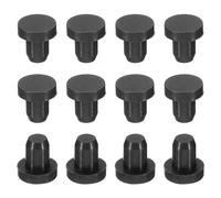 sourcing map Silicone Rubber Solid Plug Soft Flexible Stoppers for 4-4.5mm Hole Black 12 Pieces